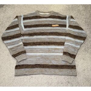 Vintage Y2K 2000s SouthPole Mens Pullover Chunky Knit Sweater Striped Large